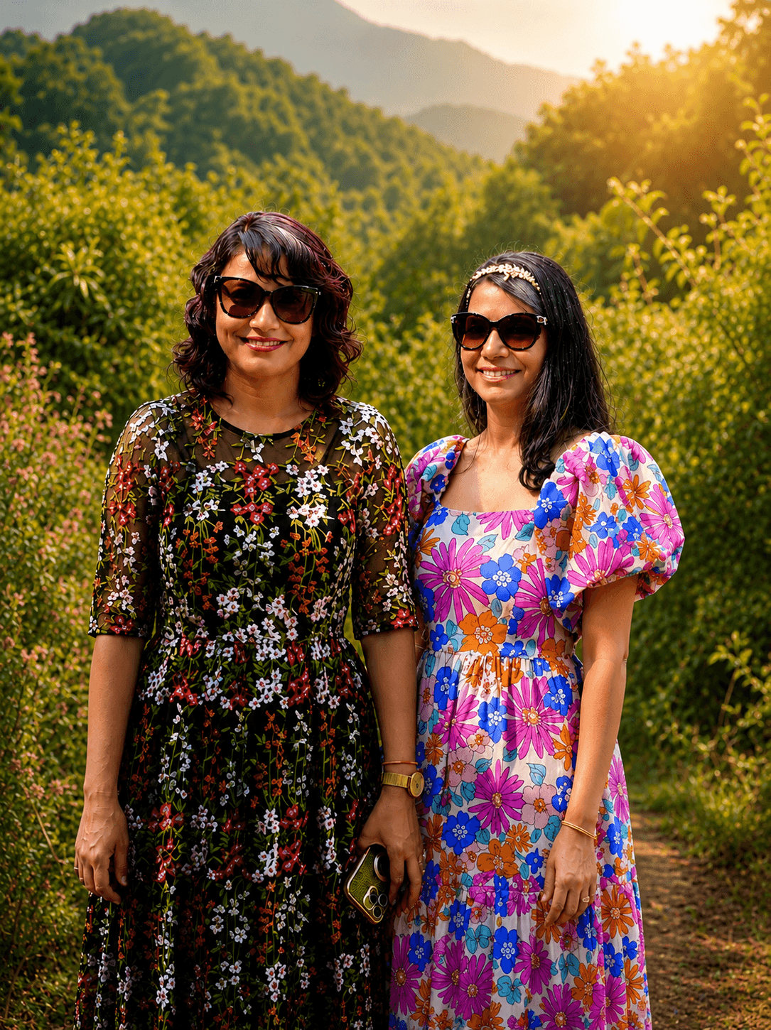 Aura Corbett's founders, two sisters, in the hills near Corbett